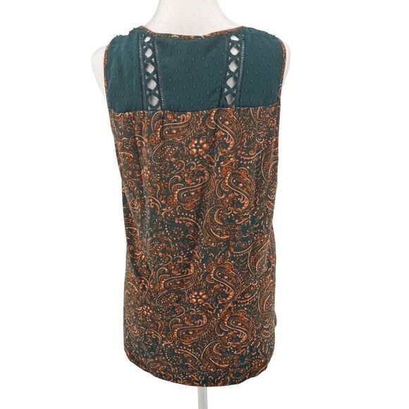 Anthropologie Daniel Rainn Boho Paisley Sleeveless Top Sz M EUC Summer Vibes - Picture 4 of 8